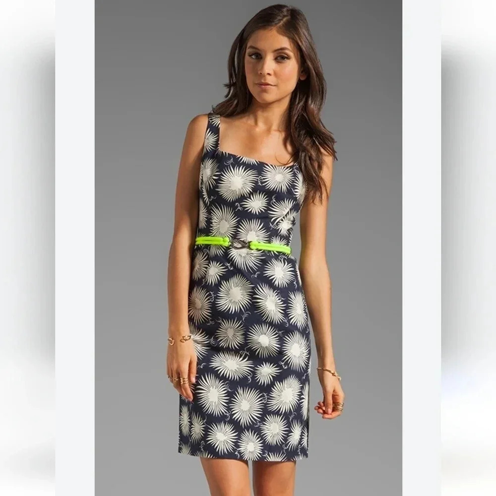 Milly Navy Blue And White Floral Dress